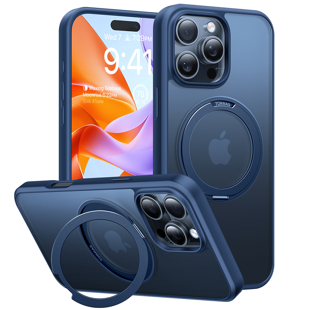 Torras - Ostand Pro MagSafe Series - iPhone 16 Pro - Navy Blue