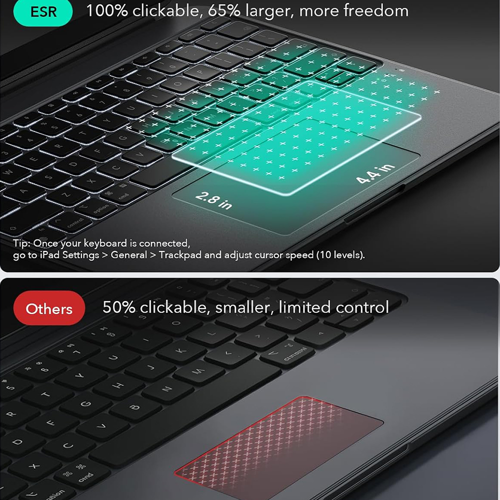 ESR - Shift Keyboard Case - iPad Air 4 (2020) / Air 5 (2022) / Air 11 (2024) / Air 11 (2025) / Air 11 (2026) - Dark Gray