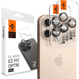 Spigen - (2 pack) Optik.tR EZ Fit Pro Camera Glass (AGL08862) - iPhone 16 Pro - Desert Titanium