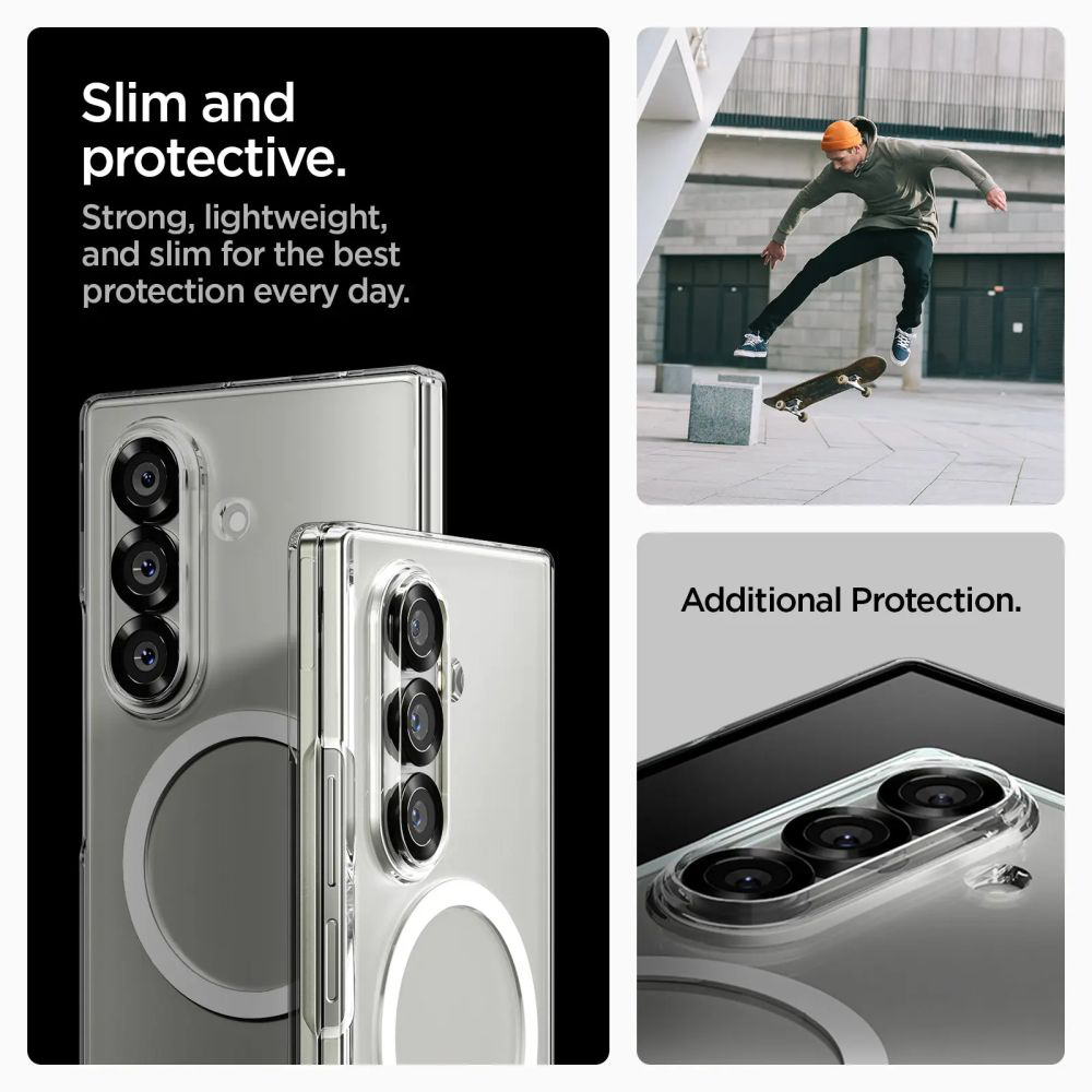 Spigen - Air Skin MagSafe (ACS09545) - Samsung Galaxy Z Fold7 - Crystal Clear / White