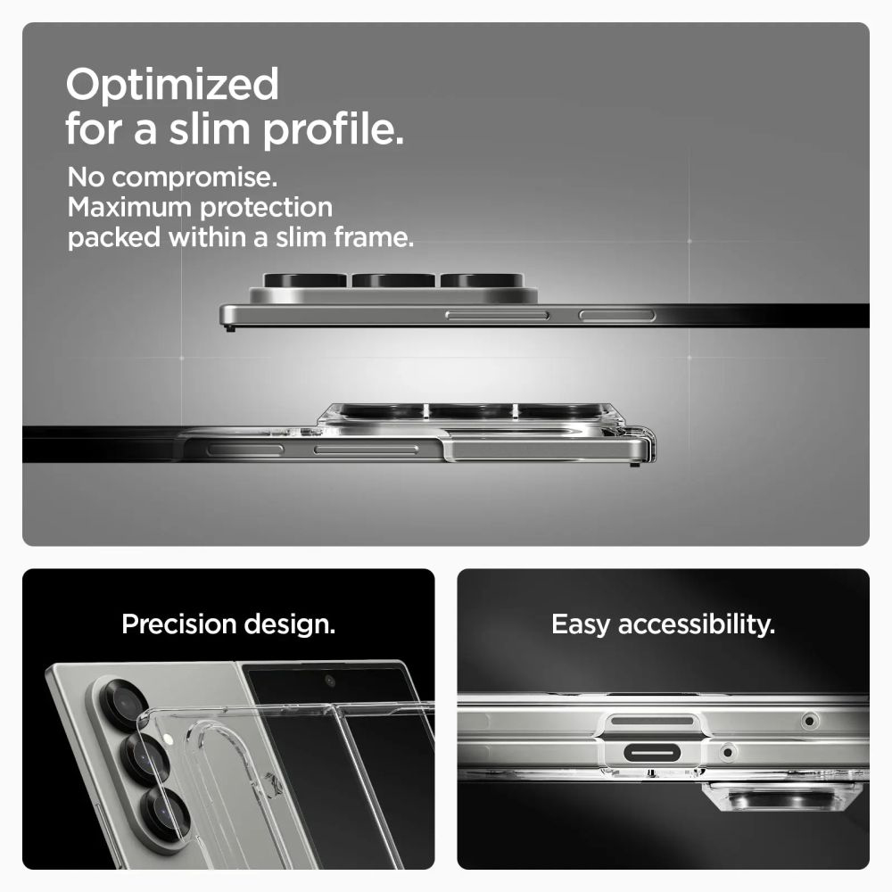 Spigen - Air Skin MagSafe (ACS09545) - Samsung Galaxy Z Fold7 - Crystal Clear / White