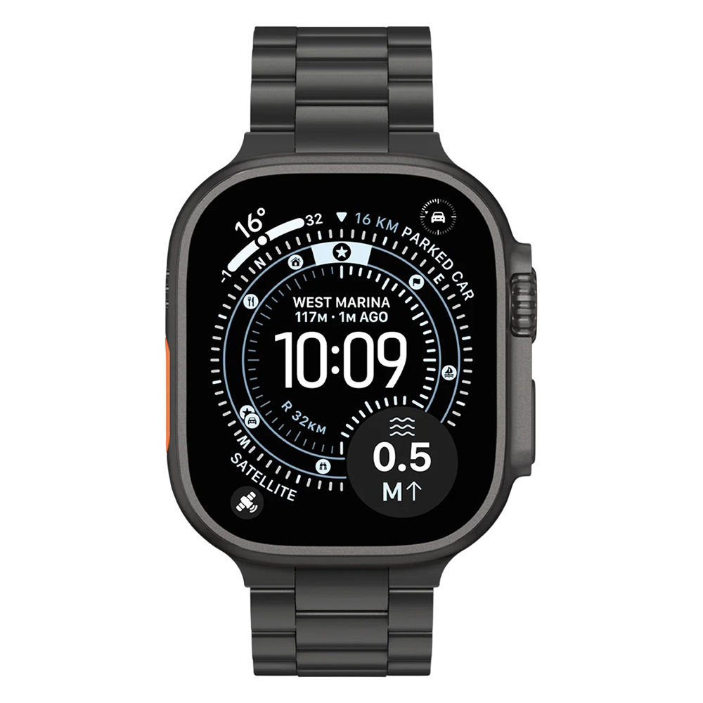 Spigen - Modern Fit - (AMP11577) Apple Watch 4/5/6/7/8/9/10/SE/SE 2/Ultra/Ultra 2/Ultra 3 (42/44/45/46/49mm) - Titanium Black