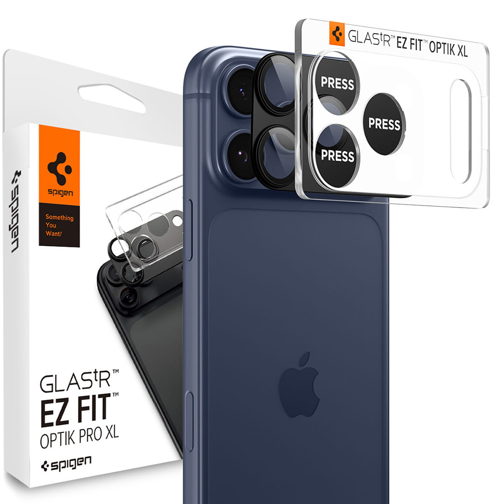 Spigen - Optik.tR EZ Fit Pro XL Camera Glass (AGL10649) - iPhone 17 Pro Max - Black