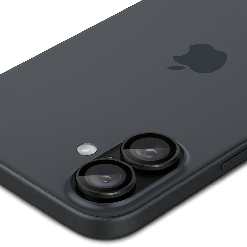 Spigen - (2 pack) Optik.tR EZ Fit Pro Camera Glass (AGL07921) - iPhone 17 / iPhone 16 Plus / iPhone 16 - Black