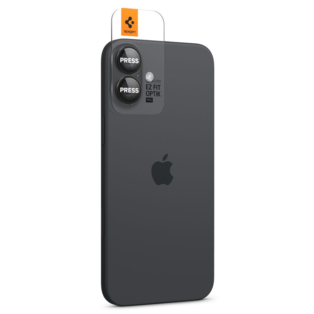 Spigen - (2 pack) Optik.tR EZ Fit Pro Camera Glass (AGL07921) - iPhone 17 / iPhone 16 Plus / iPhone 16 - Black