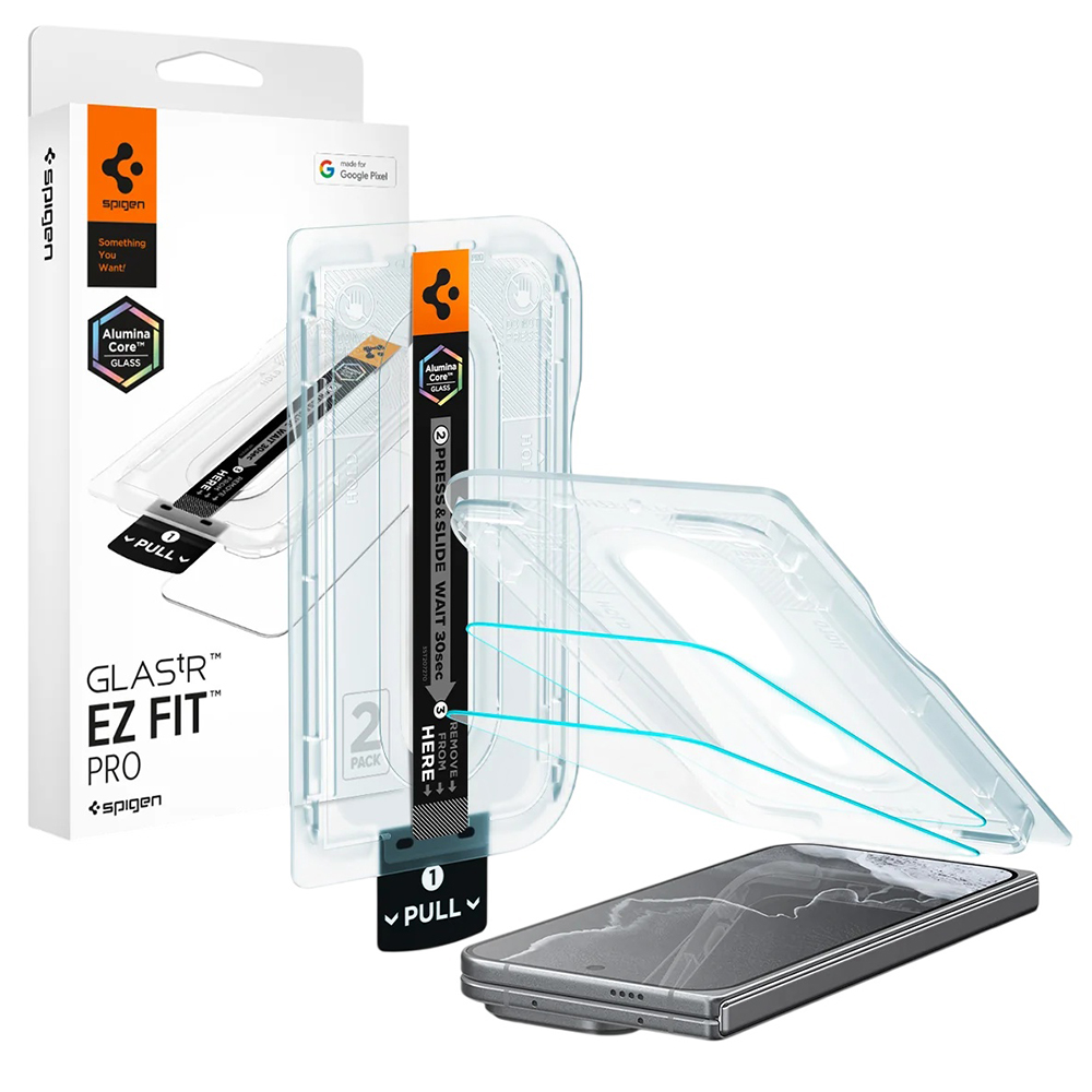 Spigen - (2 pack) Glas.tR EZ-FIT Pro (AGL11490) - Google Pixel 11 Pro Fold - Clear