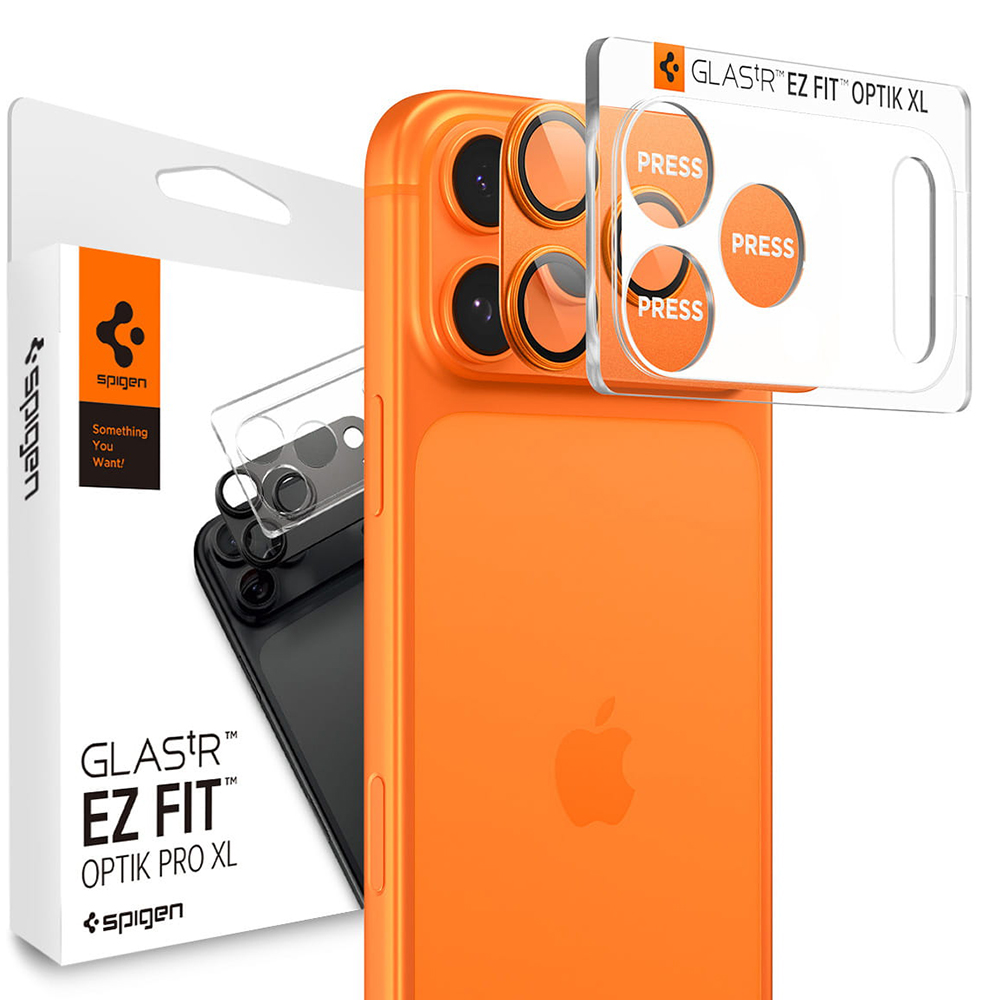Spigen - Optik.tR EZ Fit Pro XL Camera Glass (AGL10650) - iPhone 17 Pro Max - Orange