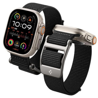 Spigen - DuraPro Flex (AMP02465) - Apple Watch 12/11/10/9/8/7/SE (3/2/1 Gen)/6/5/4/(44/45mm)/ Ultra 4/3/2/1 (46/49mm) - Black