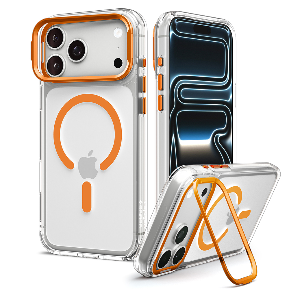 Spigen - Ultra Hybrid Optik S MagSafe (ACS11923) - iPhone 18 Pro / iPhone 17 Pro - Clear / Orange