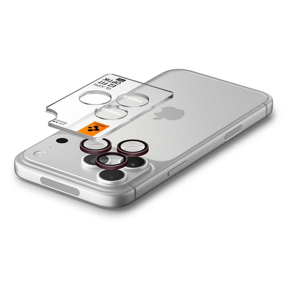 Spigen - (2 pack) Optik.tR EZ Fit Pro Camera Glass (AGL12044) - iPhone 18 Pro / iPhone 18 Pro Max - Dark Cherry