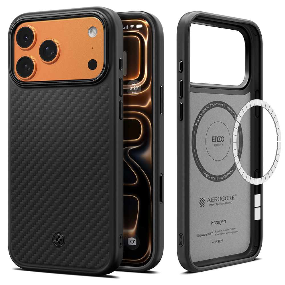 Spigen - Enzo Aramid "T" MagSafe (ACS09906) - iPhone 18 Pro Max / iPhone 17 Pro Max - Black