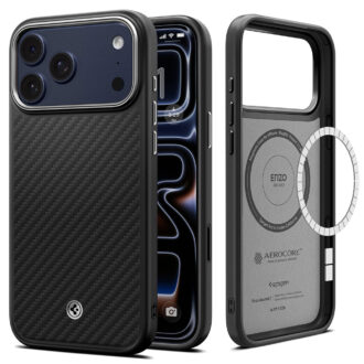 Spigen - Enzo Aramid "T" MagSafe (ACS09958) - iPhone 18 Pro / iPhone 17 Pro - Black / Silver
