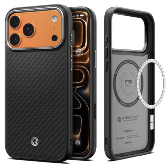 Spigen - Enzo Aramid "T" MagSafe (ACS09905) - iPhone 18 Pro Max / iPhone 17 Pro Max - Black / Silver