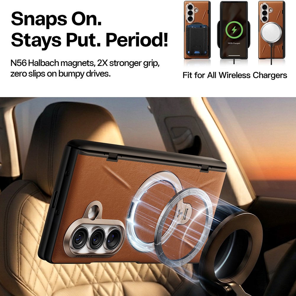 Torras - QPRO Leather Series - Samsung Galaxy Z Fold8 Ultra - Brown