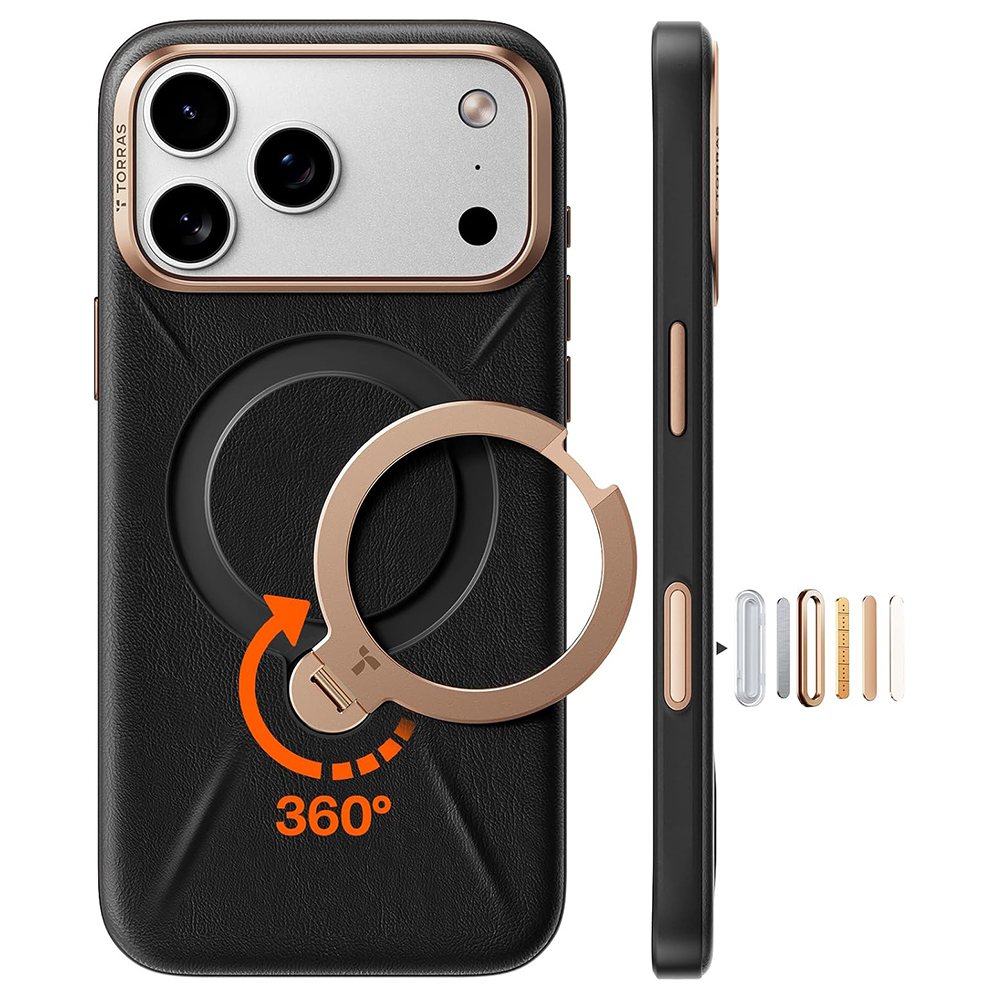 Torras - QPRO Leather Series - iPhone 17 Pro Max - Black